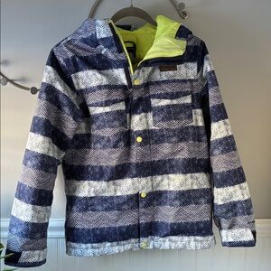 The North Face HyVent hooded Navy and White Ski/ boarding Jacket